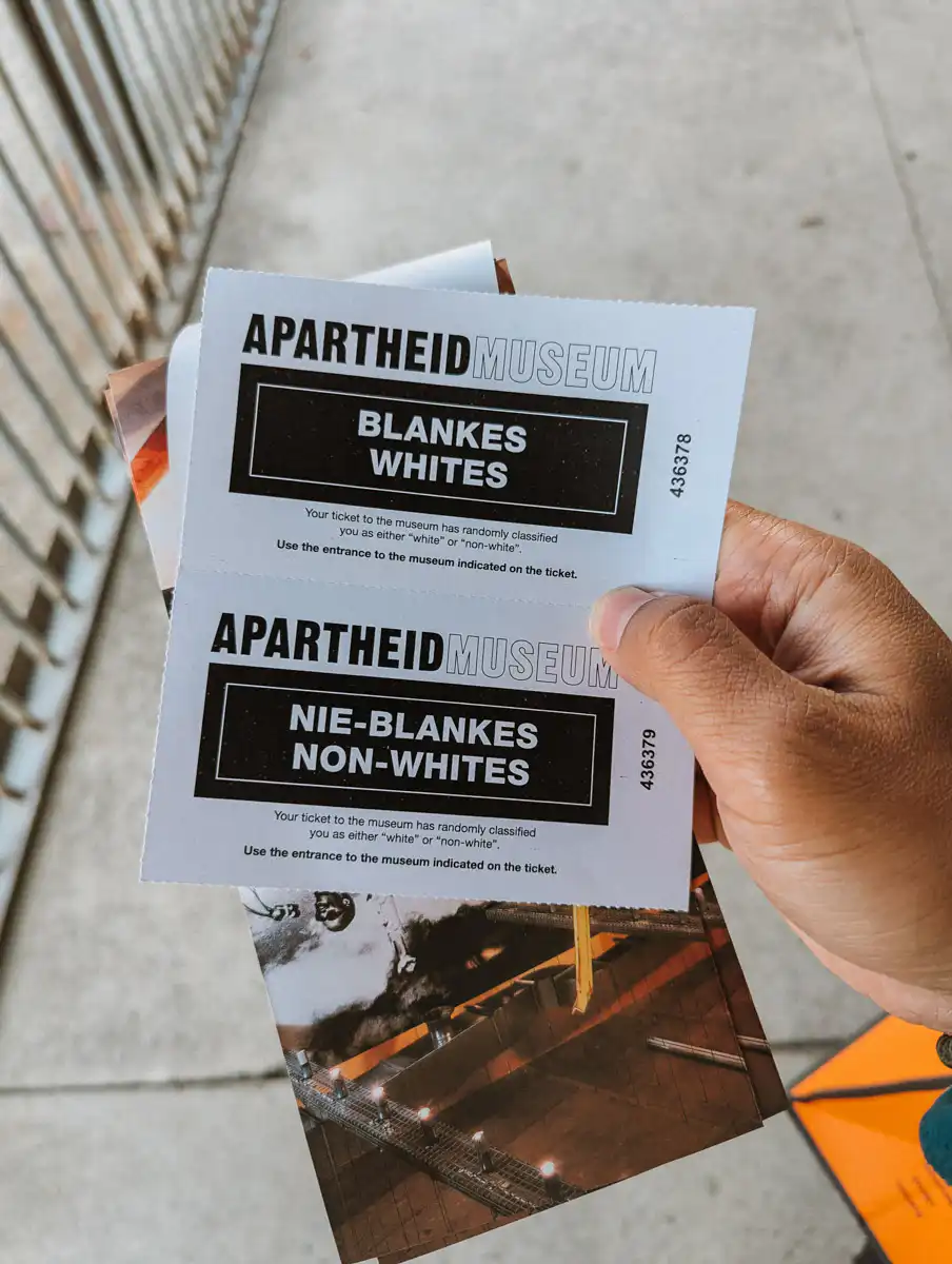 entrance ticket to apartheid museum