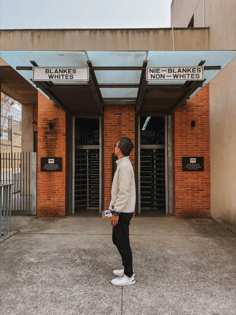 Apartheid museum entrance in Johannesburg
