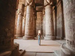 pillars of dendera temple in luxor
