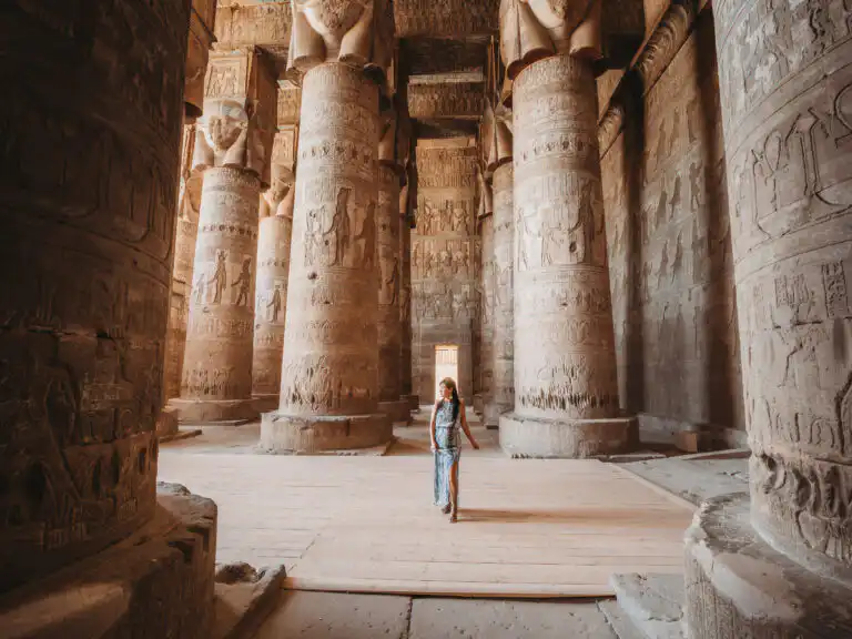 pillars of dendera temple in luxor