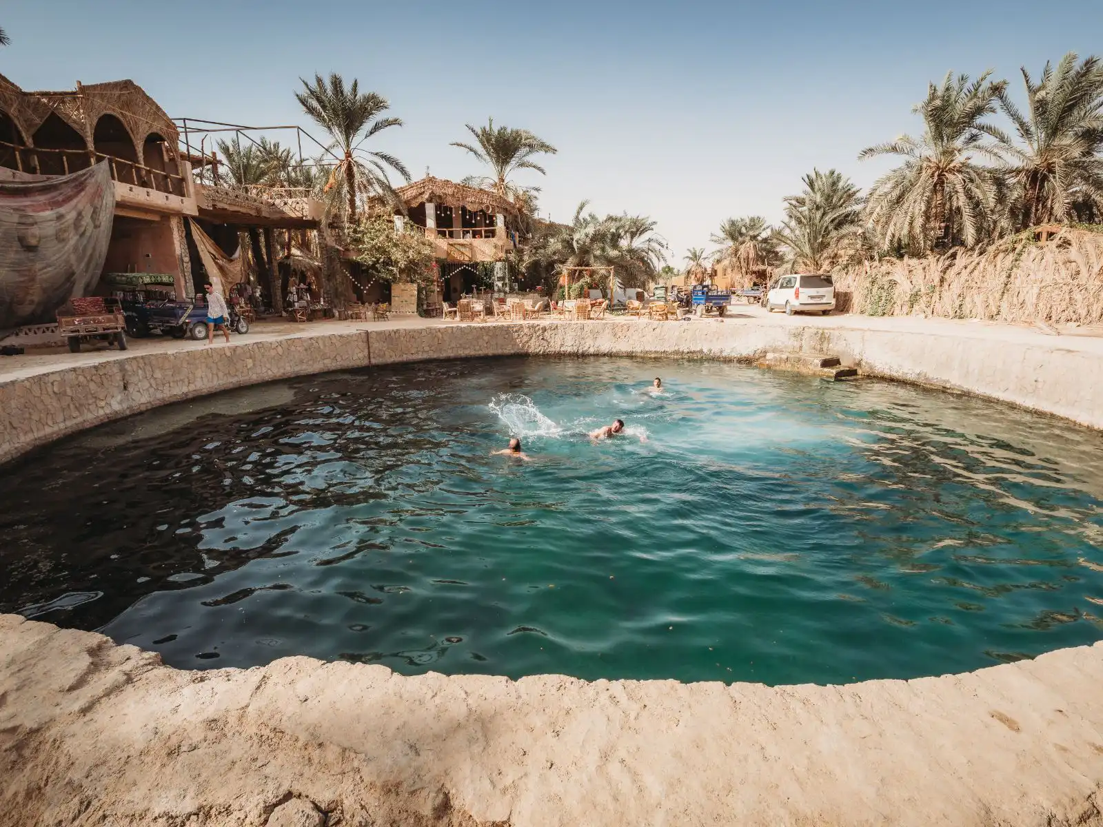 cleopatra's spring in siwa oasis