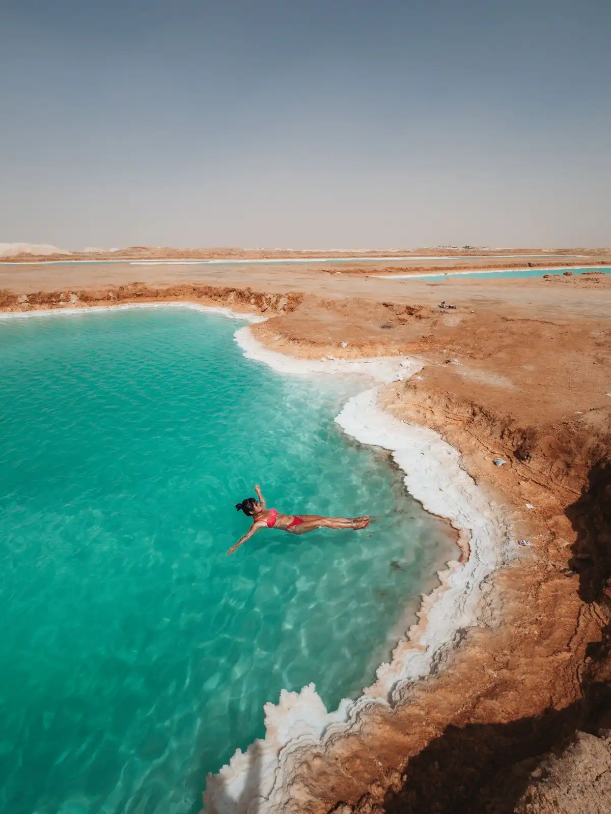 floating in salt pool of siwa