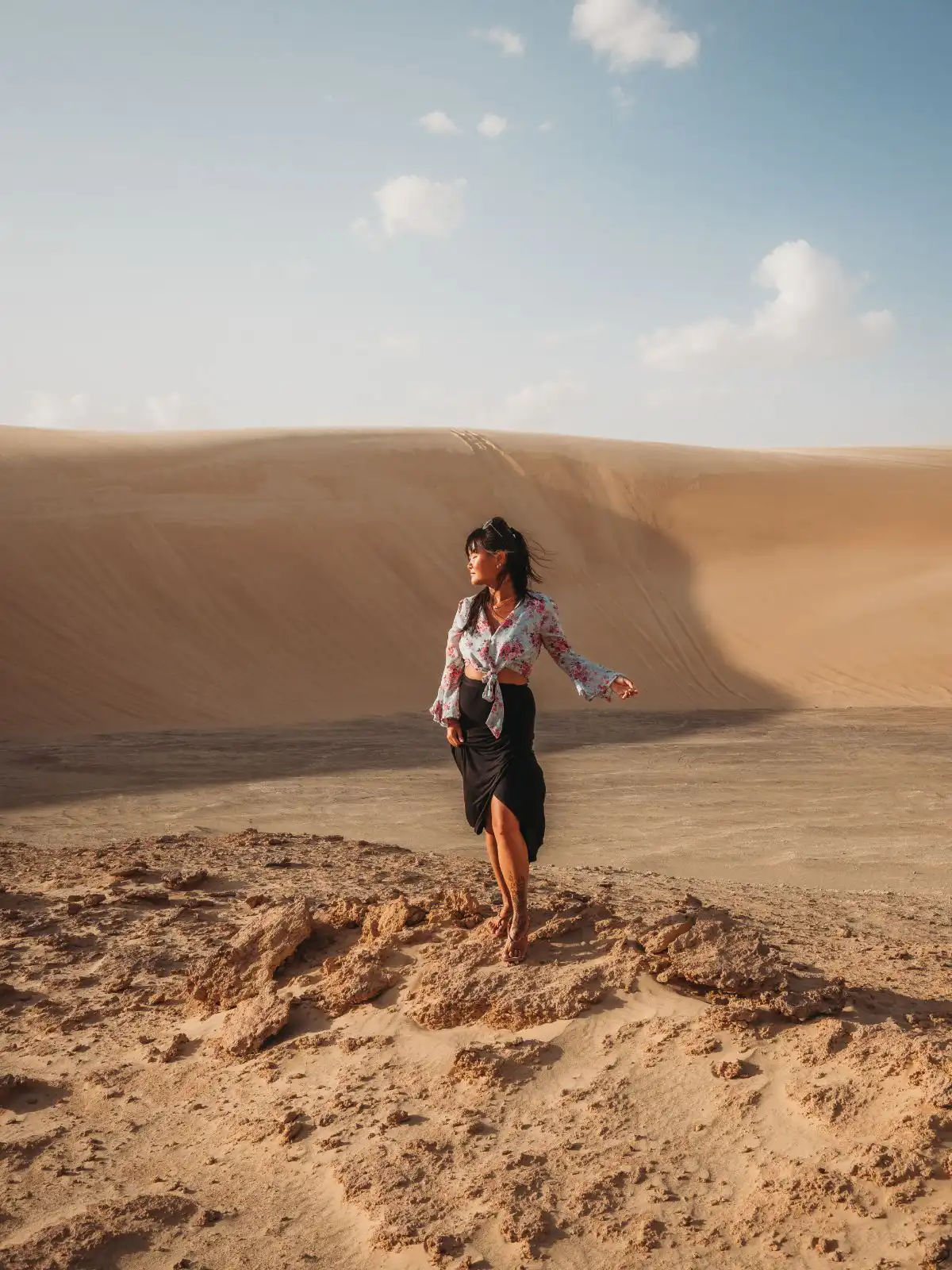 standing at the tall dune in siwa