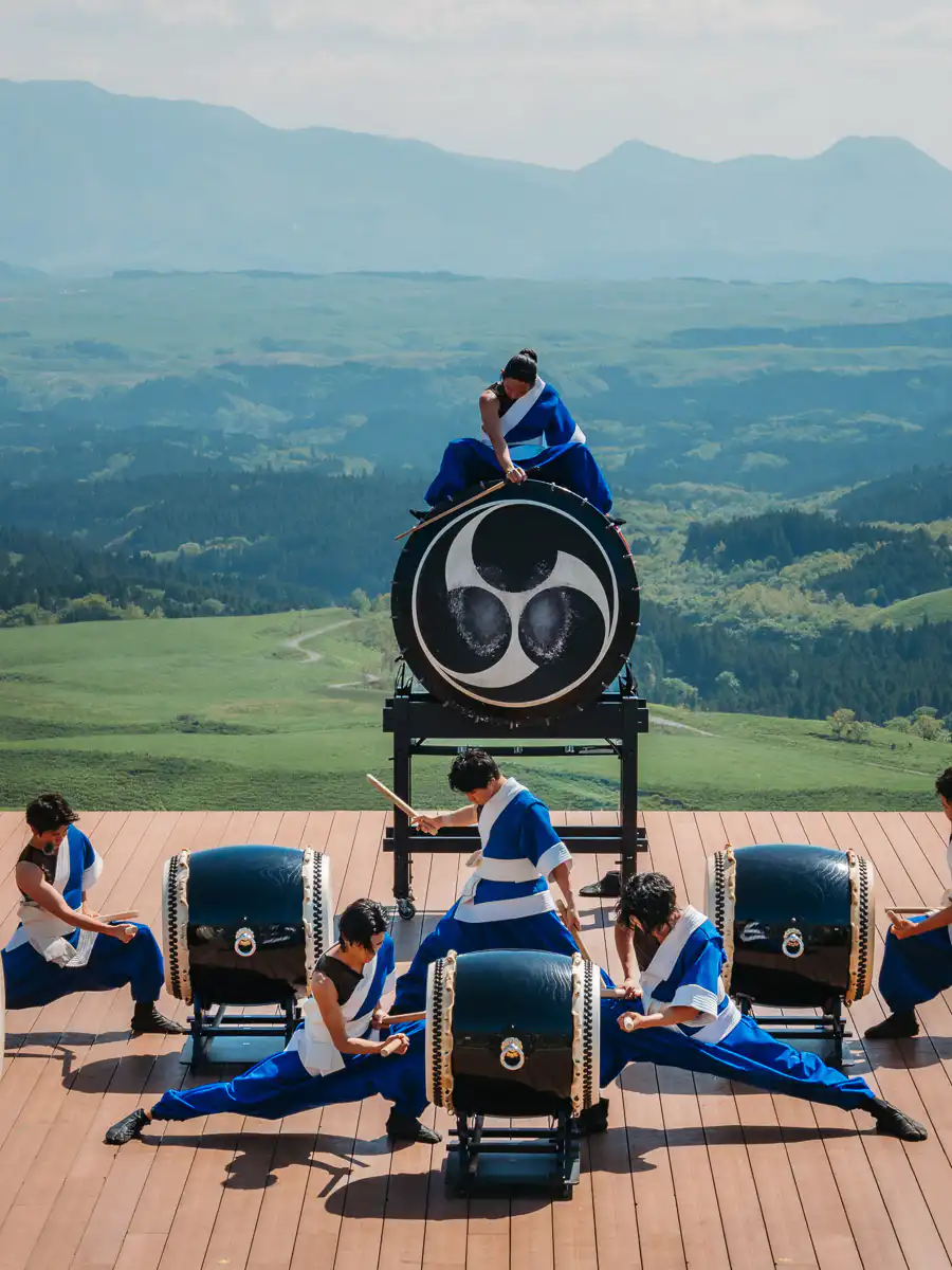 Taiko show in mount aso region