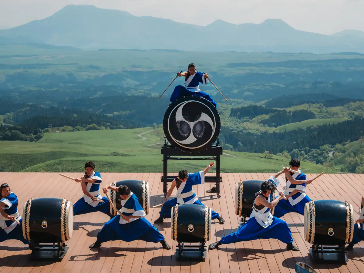 Taiko show in Mount Aso Region