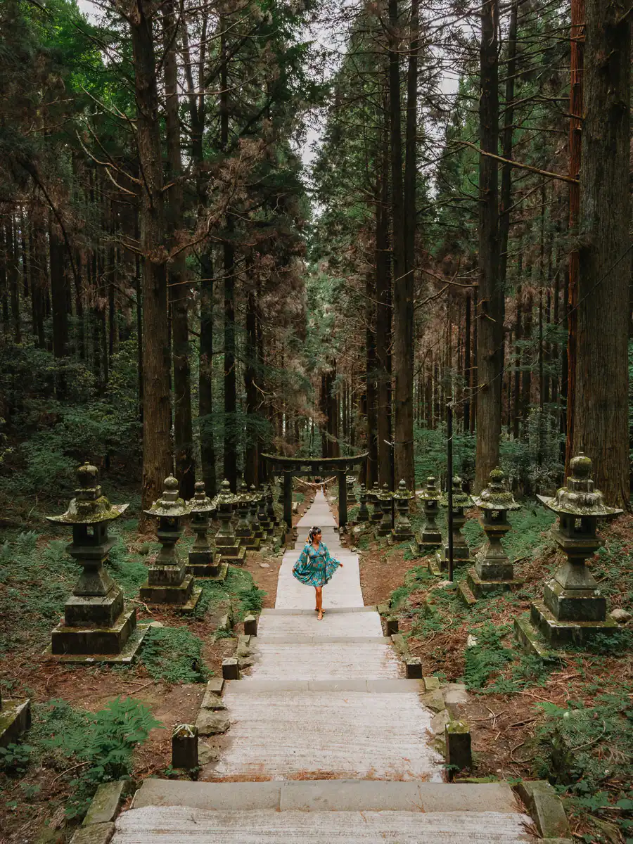 forest shrine in mount aso