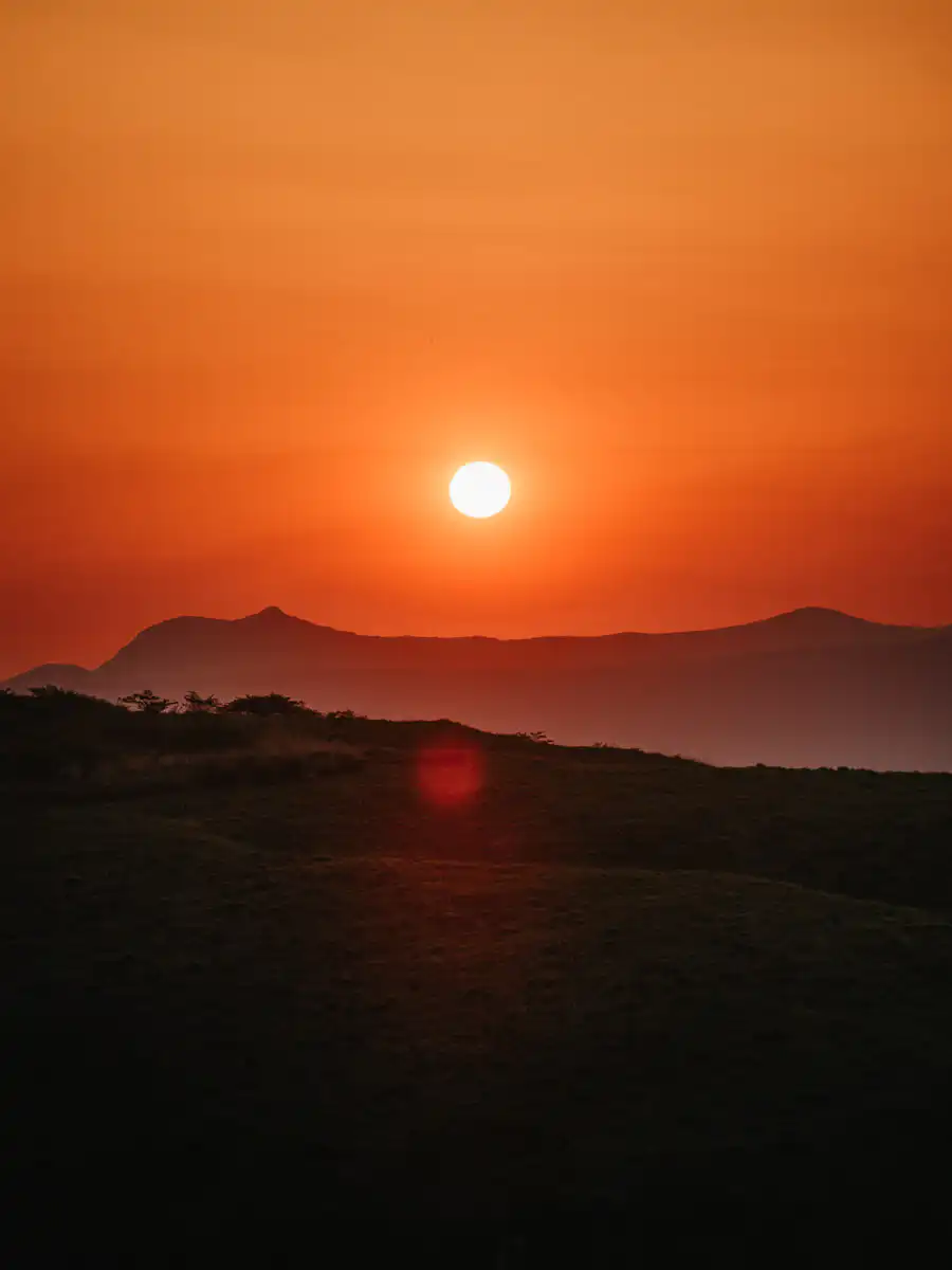 sunset at mount aso