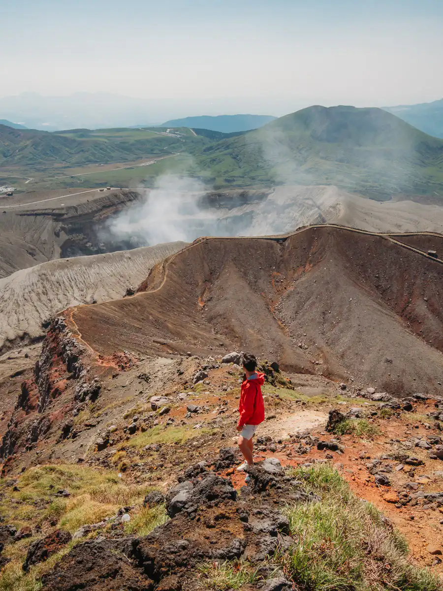 Hiking in Sensuikyo Gorge in Mount aso