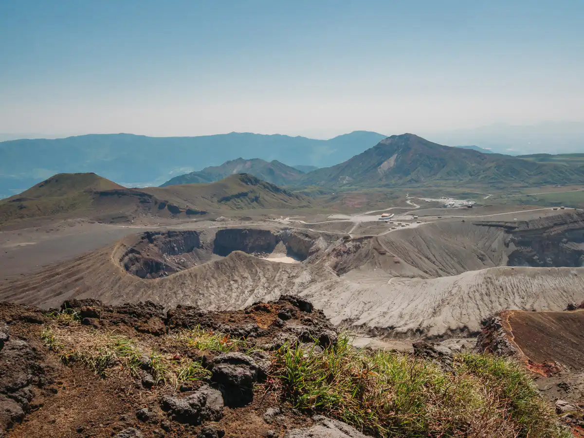 view of mount aso crater