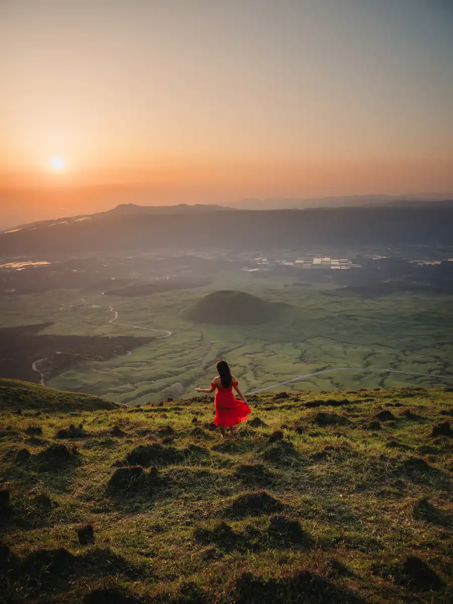 sunset views on mt kishimadake