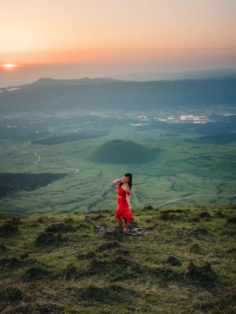 our favourite sunset spot in mount aso