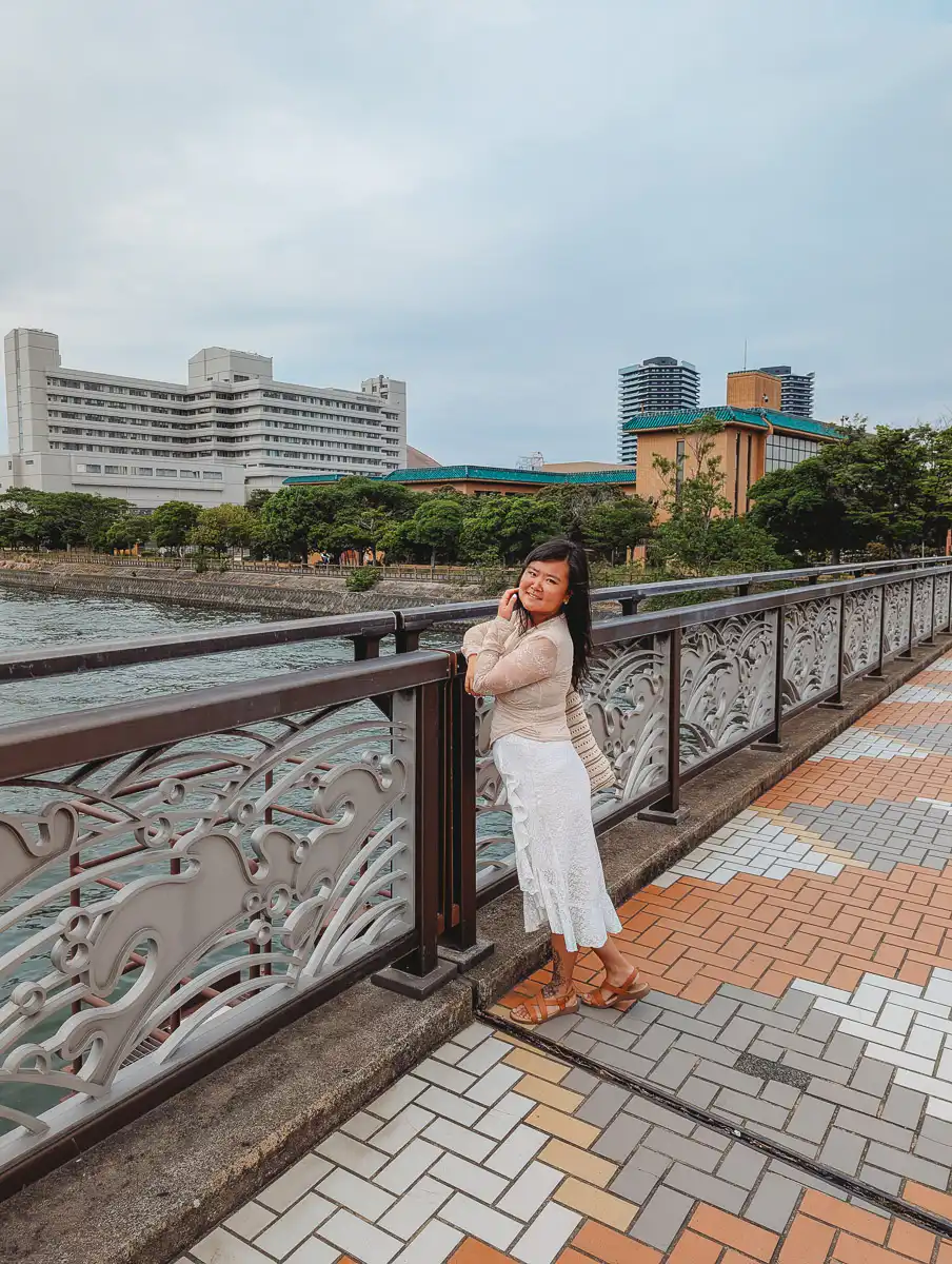 standing on the bridge at fukuoka