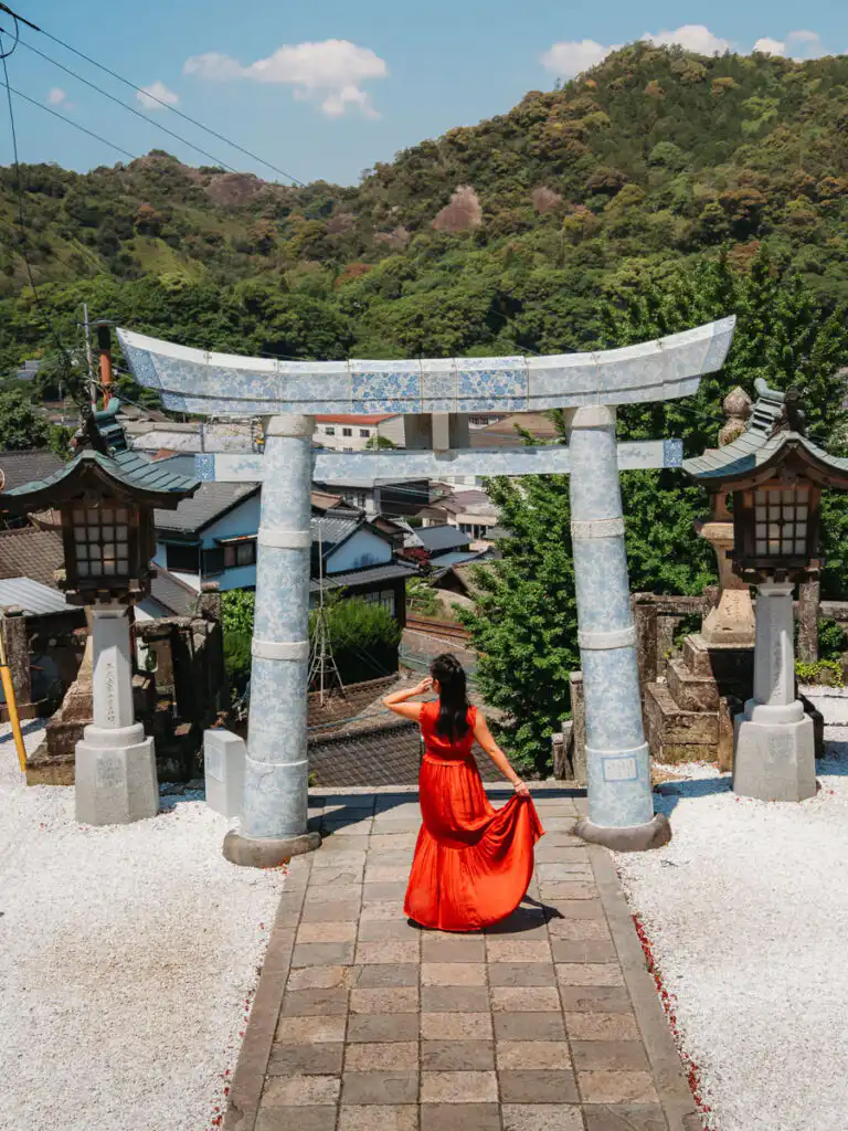 standing at arita porcelain shrine