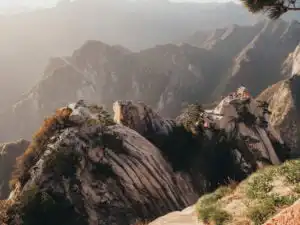 view of the chess pavillion in Hua Shan China