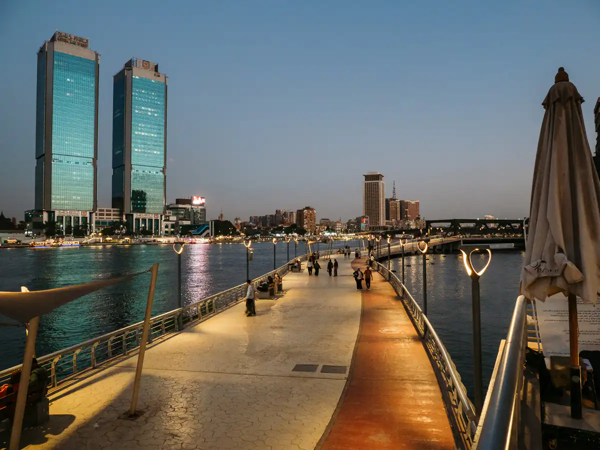 sunset walk at el corniche in cairo