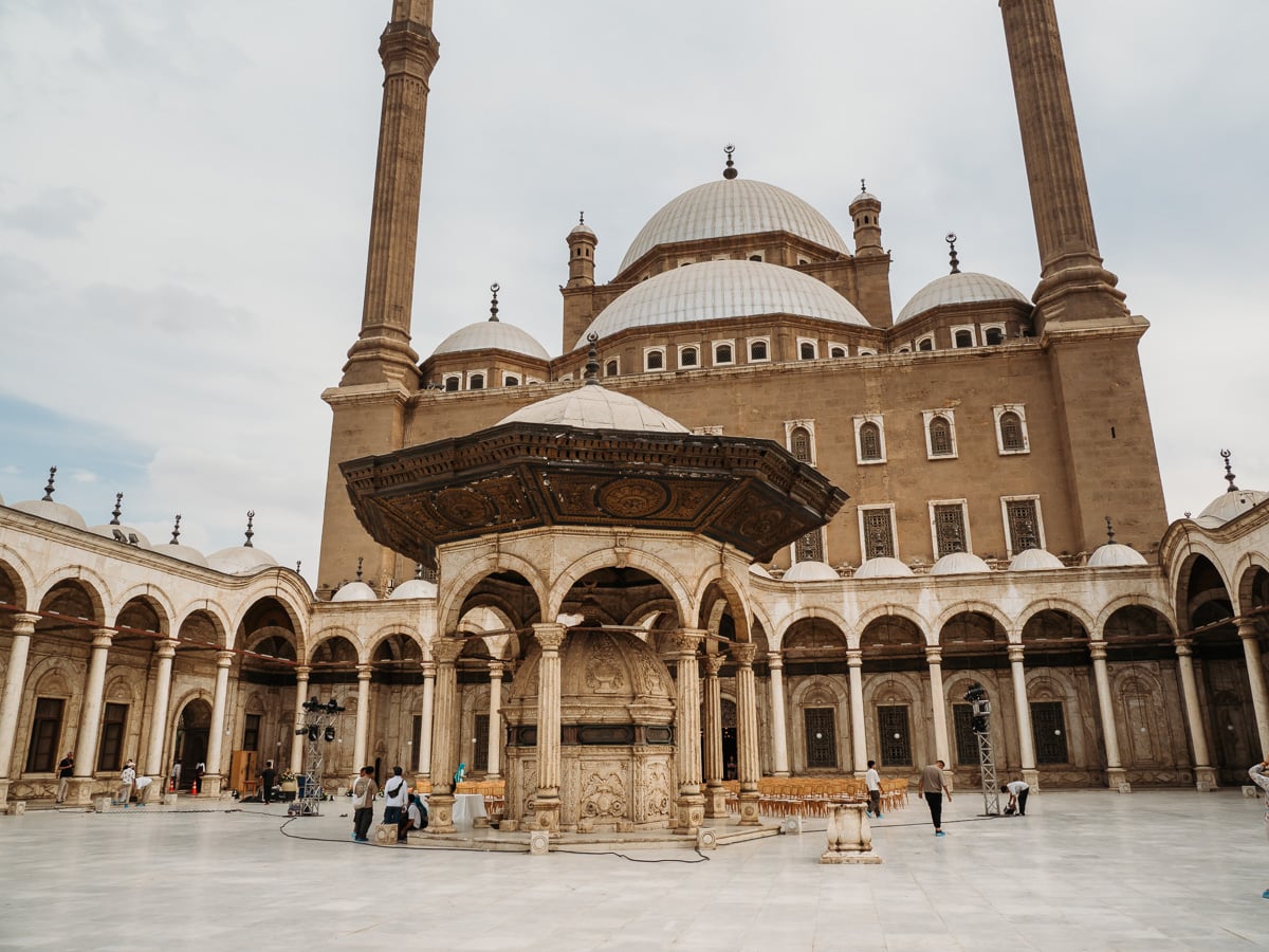 marble courtyard of the mohamed ali mosque