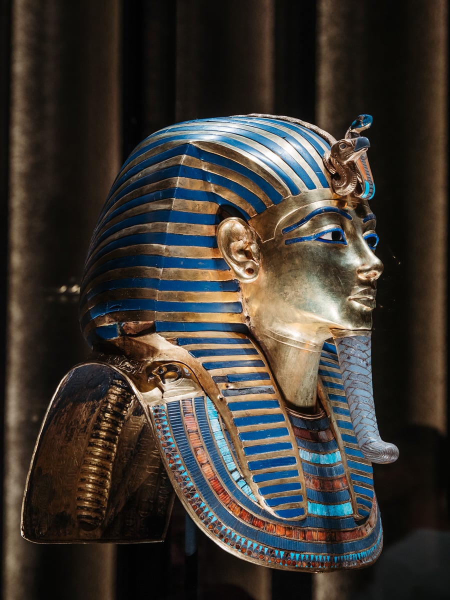 Mask of Tuthankamun at the museum in Egypt Cairo